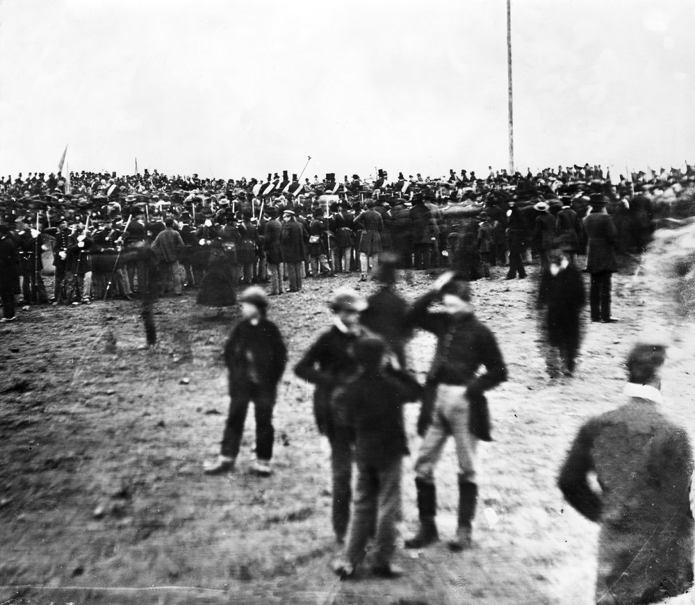 リンカーンのゲティスバーグ演説での群衆、1863